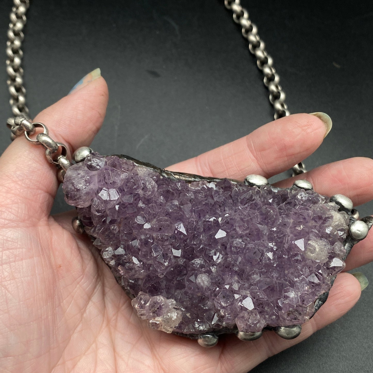 Viento ~ Amethyst Druzy Crystal Necklace