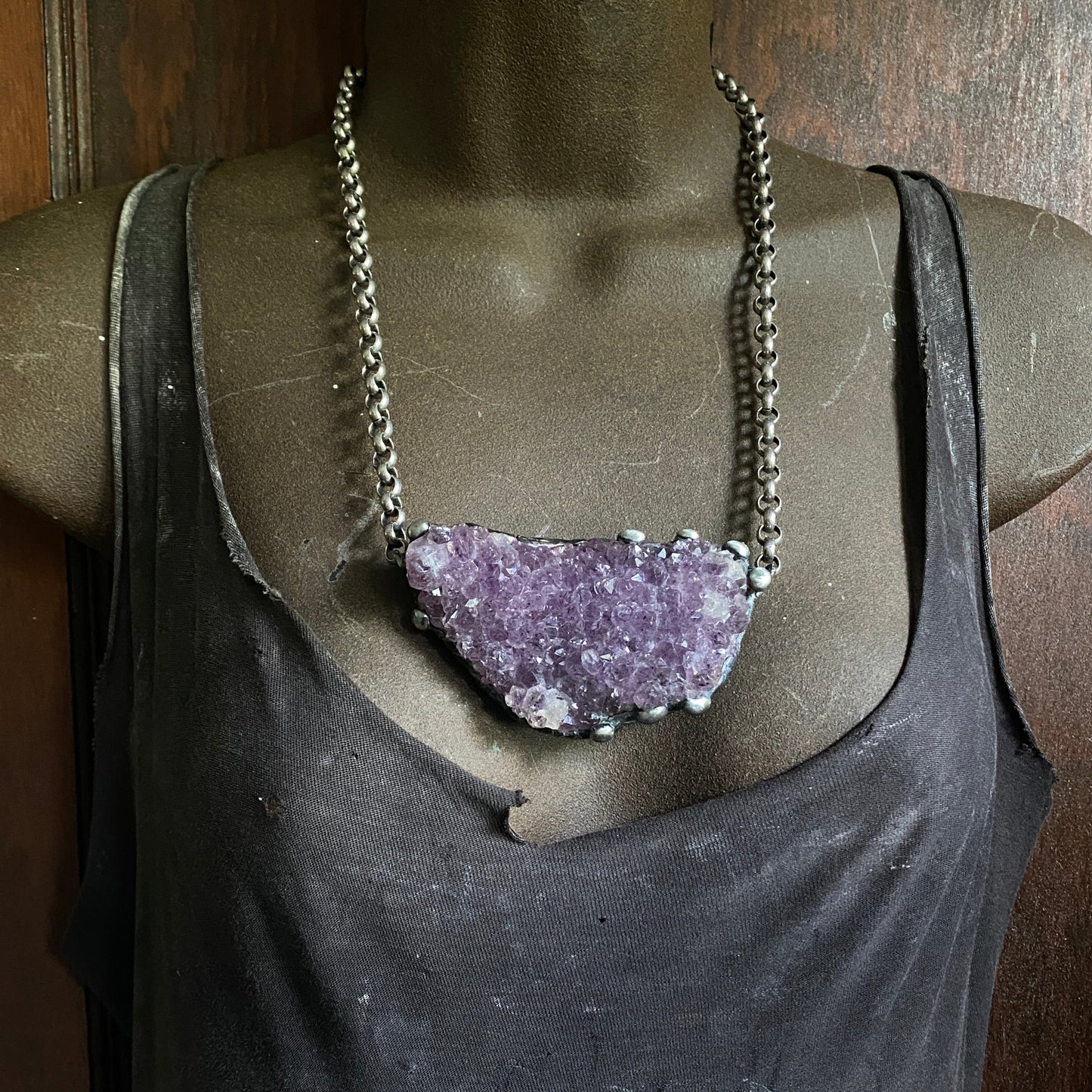 Viento ~ Amethyst Druzy Crystal Necklace