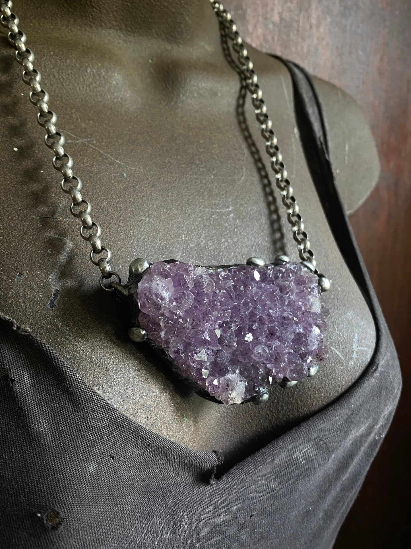 Viento ~ Amethyst Druzy Crystal Necklace