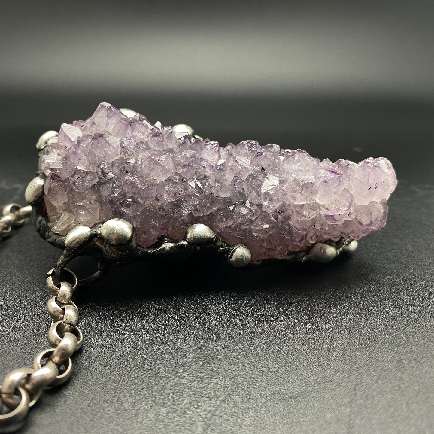 Sideshow ~ Amethyst Druzy Crystal Necklace