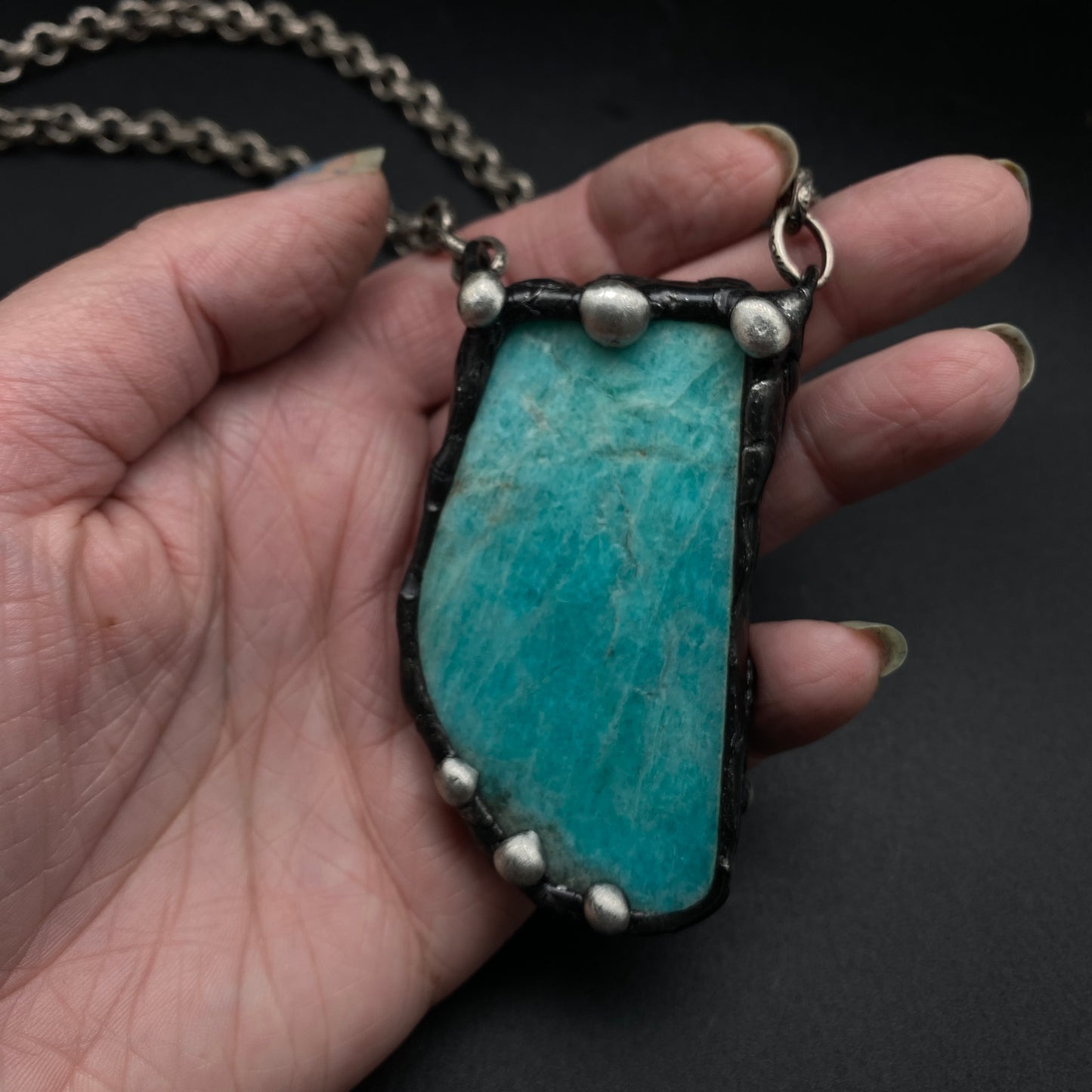 Iceberg ~ Amazonite Slab Necklace