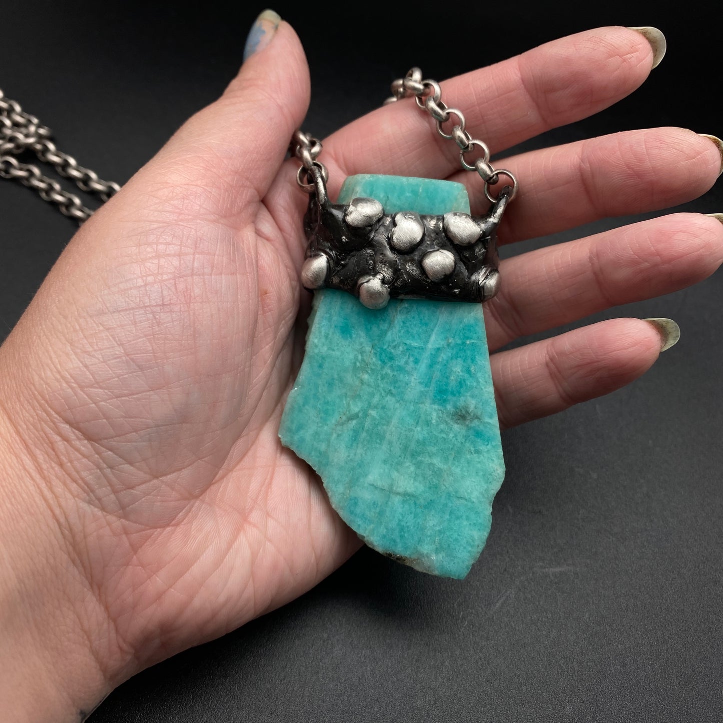 Iceberg ~ Amazonite Slab Necklace
