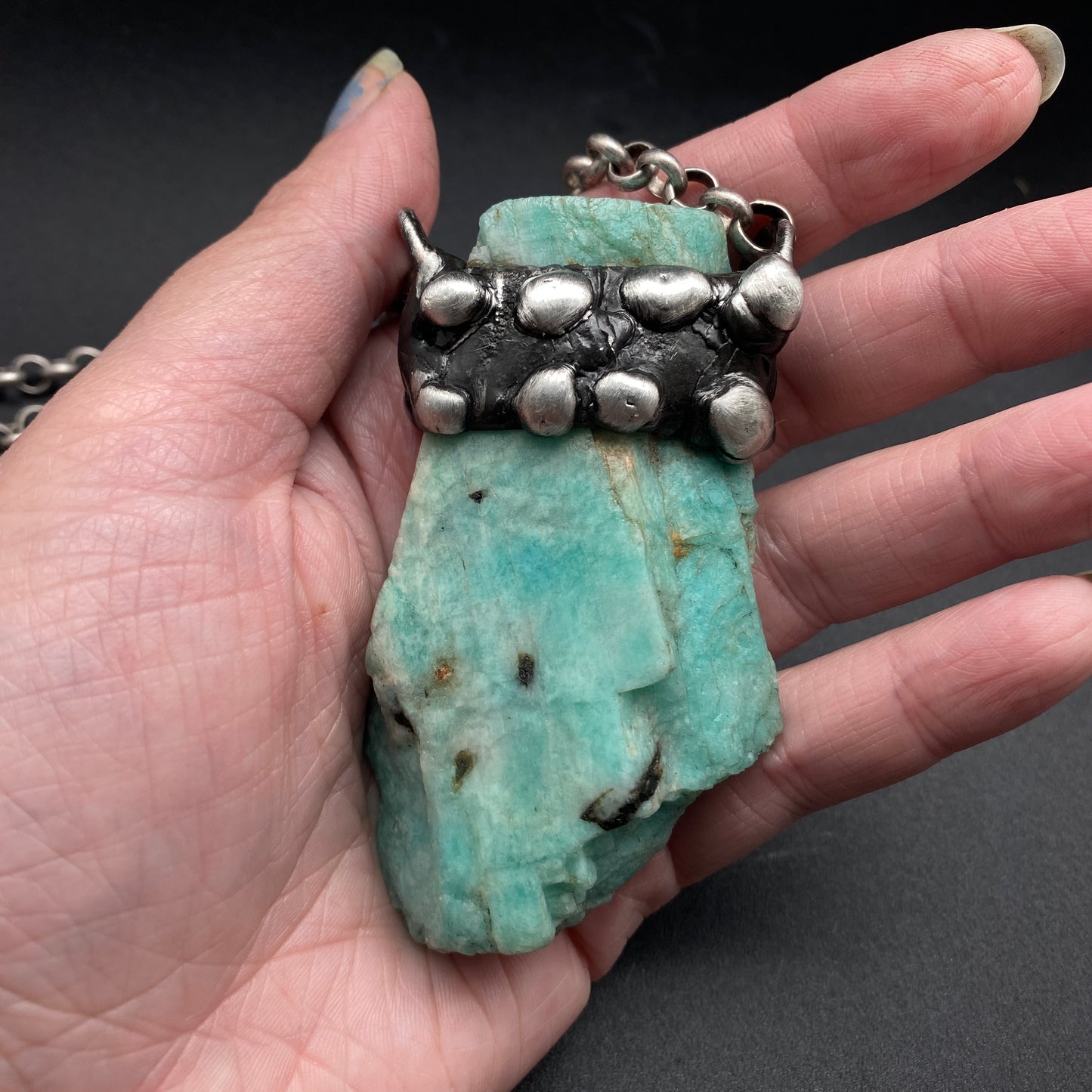 Iceberg ~ Amazonite Slab Necklace