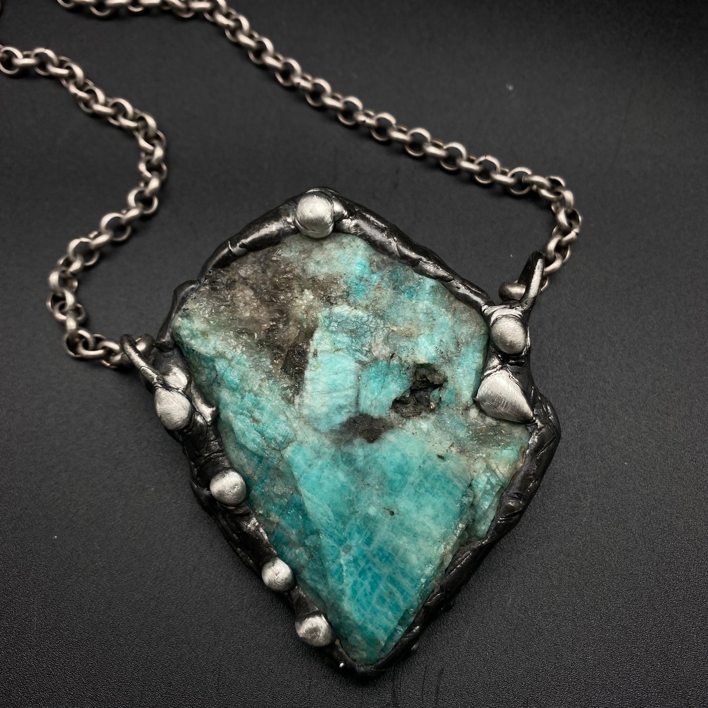 Iceberg ~ Large Amazonite Slab Necklace
