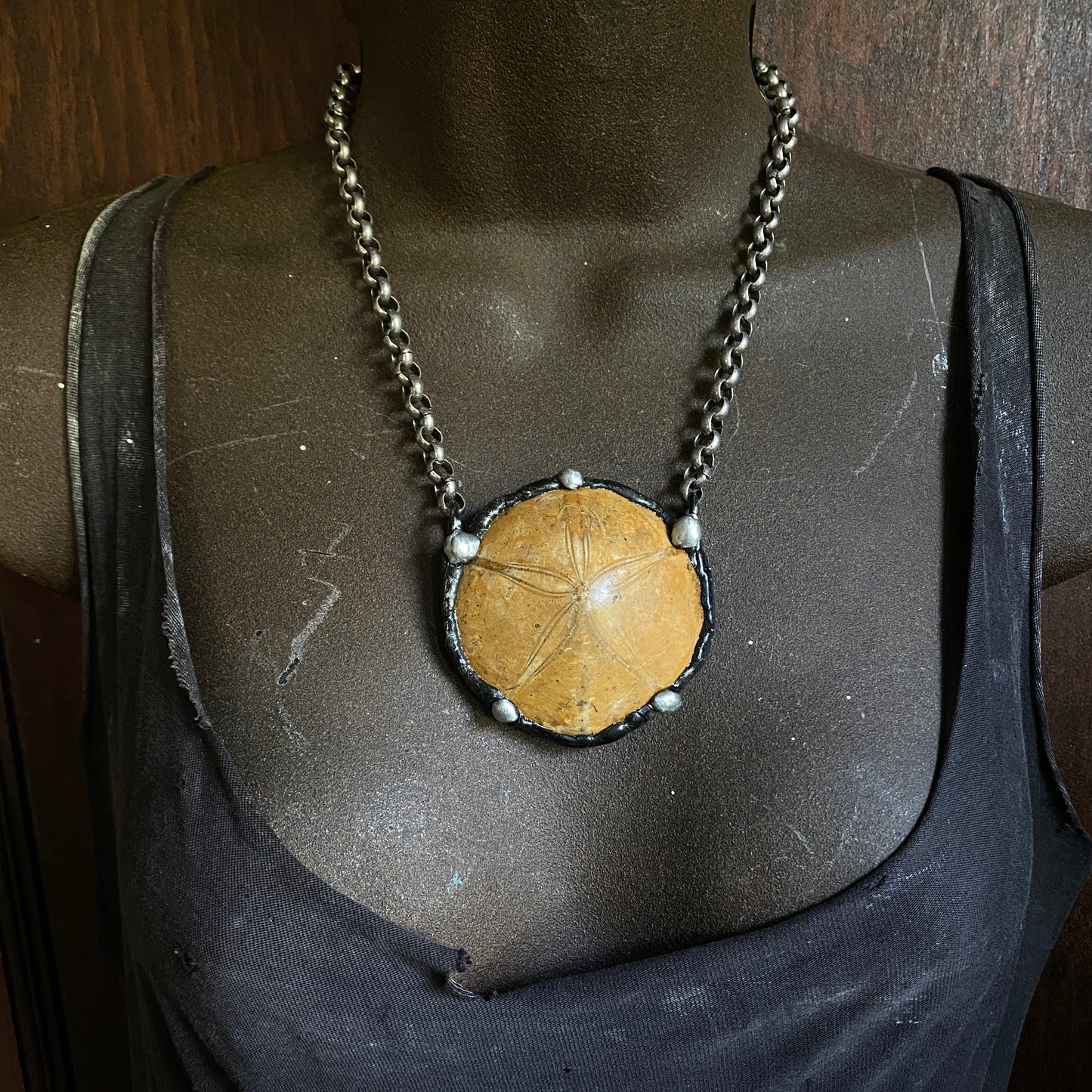 Ashore ~ Fossil Sand Dollar Necklace