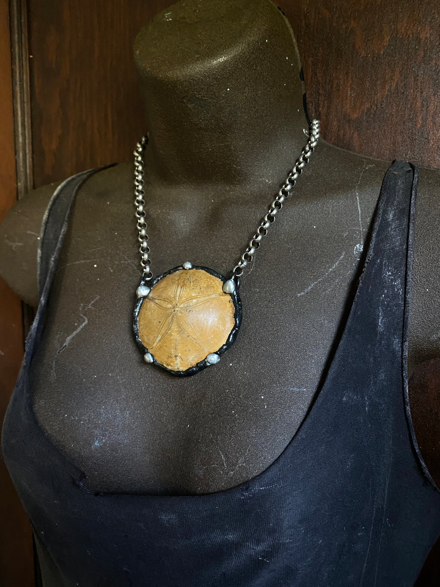 Ashore ~ Fossil Sand Dollar Necklace