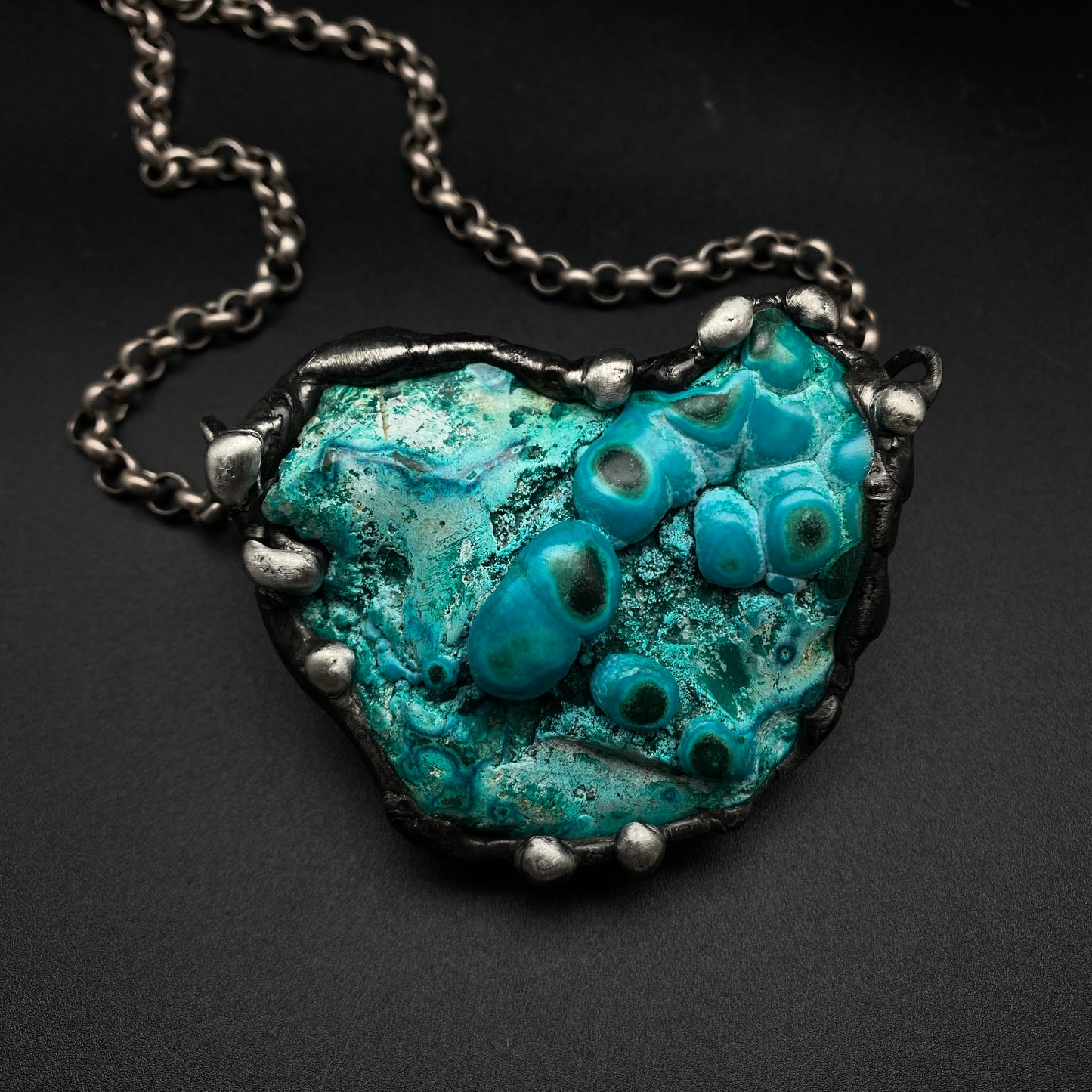 Primordial ~ Botryoidal Chrysocolla Malachite Necklace