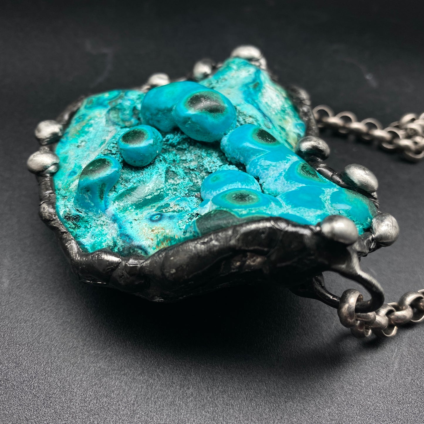 Primordial ~ Botryoidal Chrysocolla Malachite Necklace