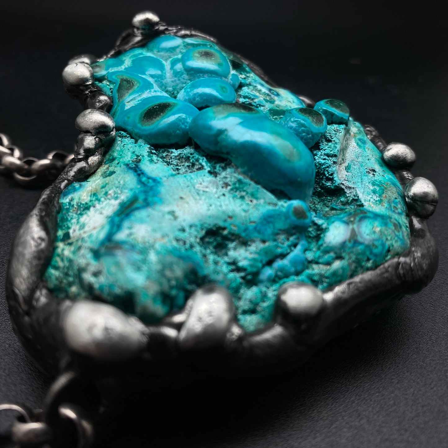 Primordial ~ Botryoidal Chrysocolla Malachite Necklace