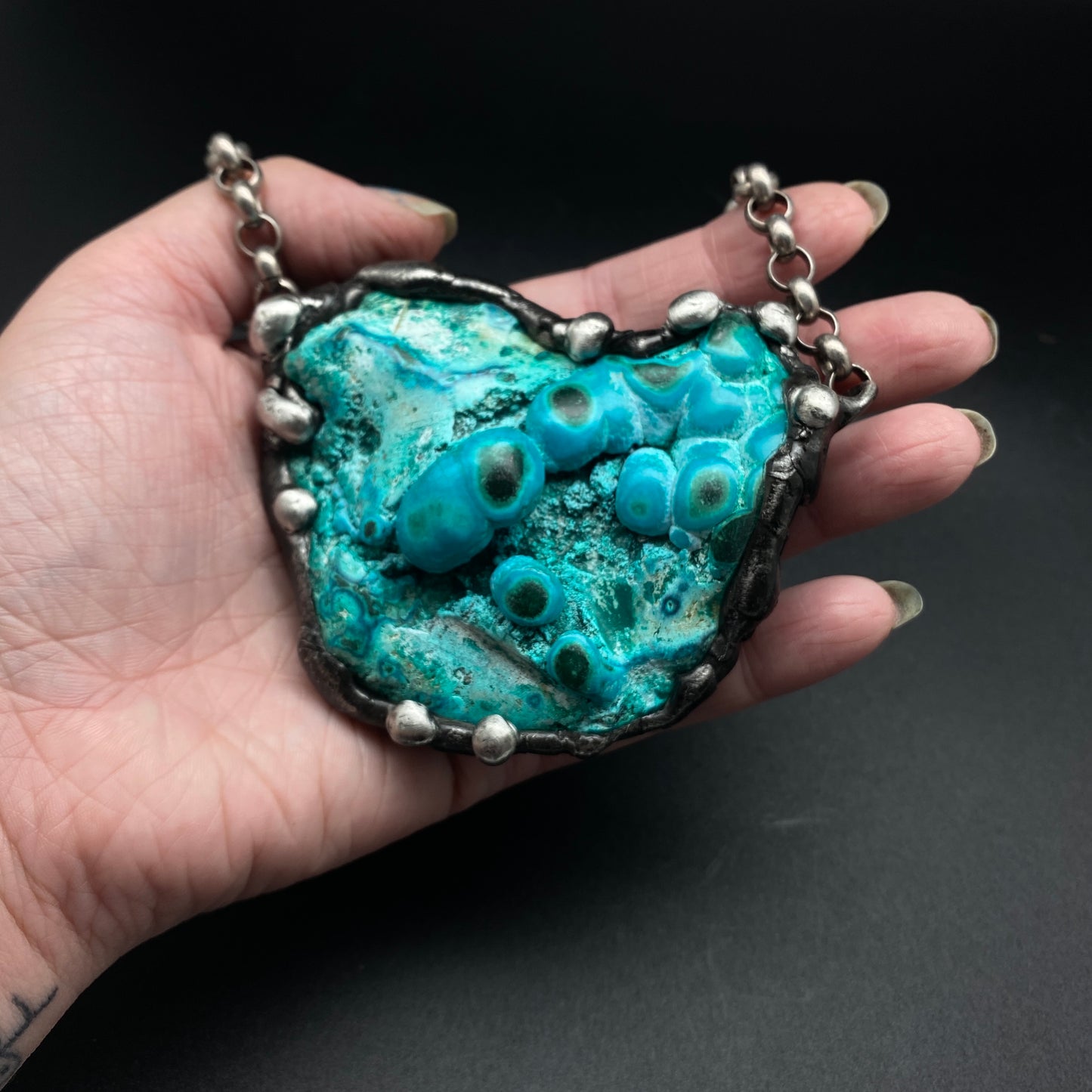 Primordial ~ Botryoidal Chrysocolla Malachite Necklace