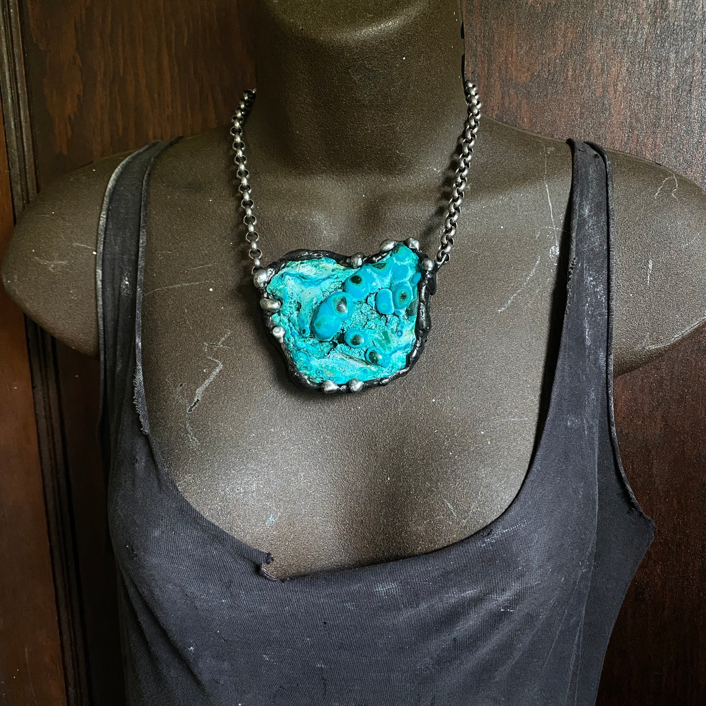 Primordial ~ Botryoidal Chrysocolla Malachite Necklace