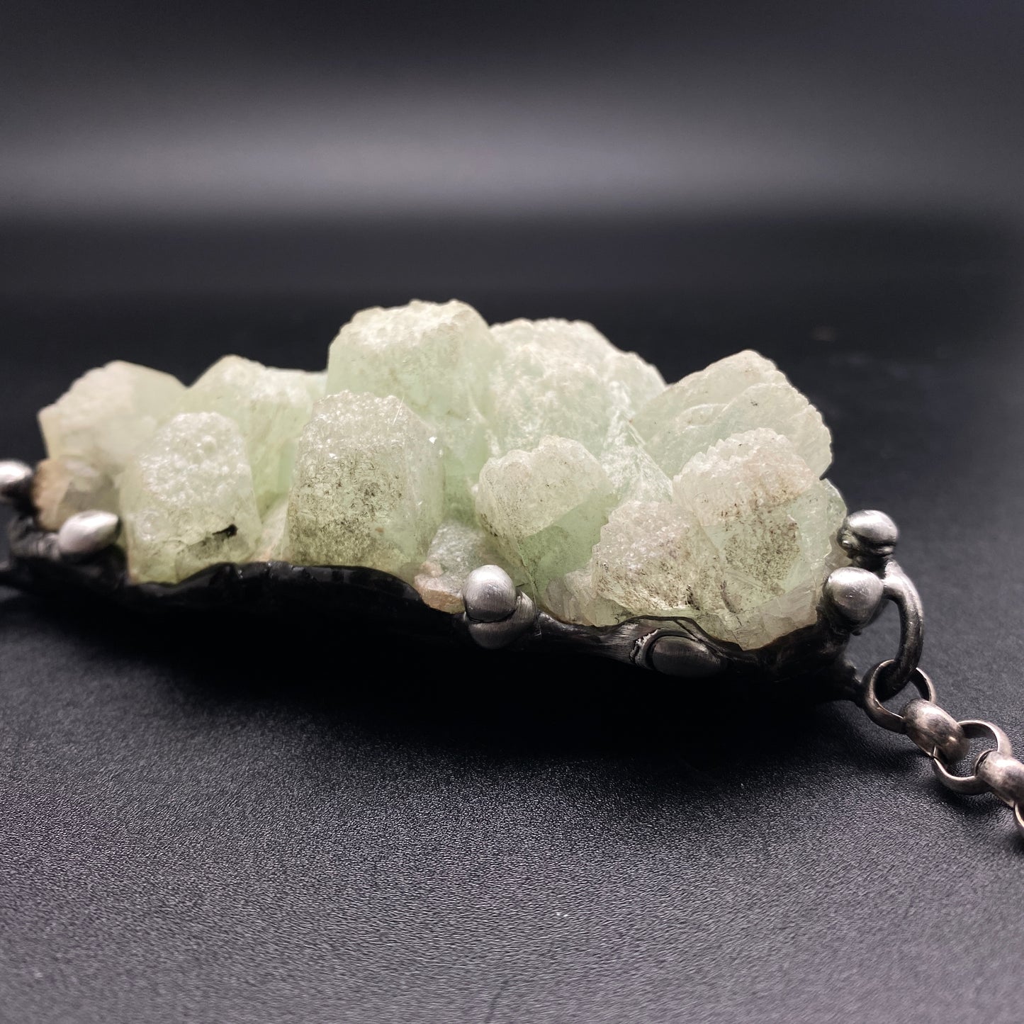 Gumdrops~ Green Apophylite Cluster Necklace