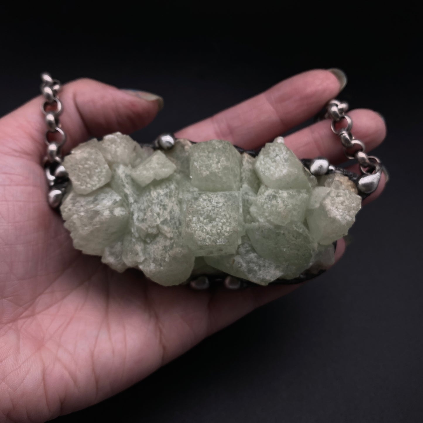 Gumdrops~ Green Apophylite Cluster Necklace