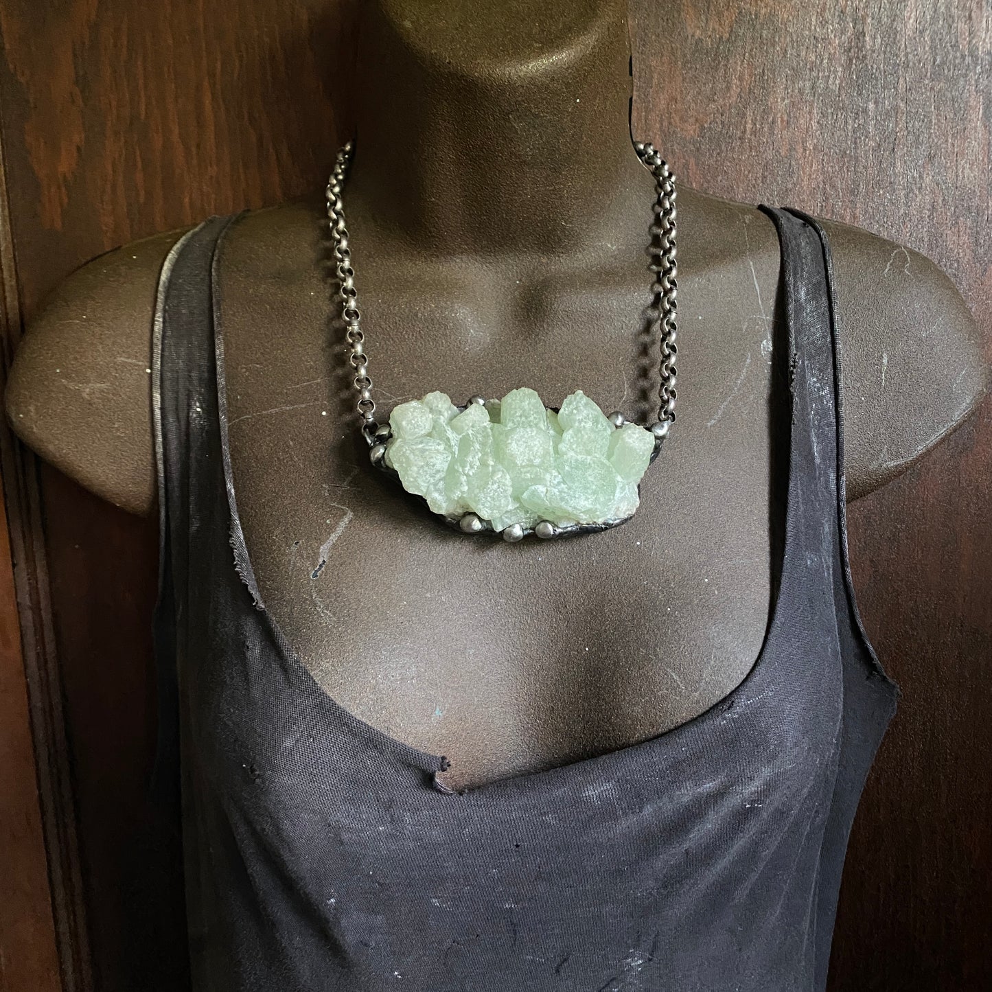Gumdrops~ Green Apophylite Cluster Necklace