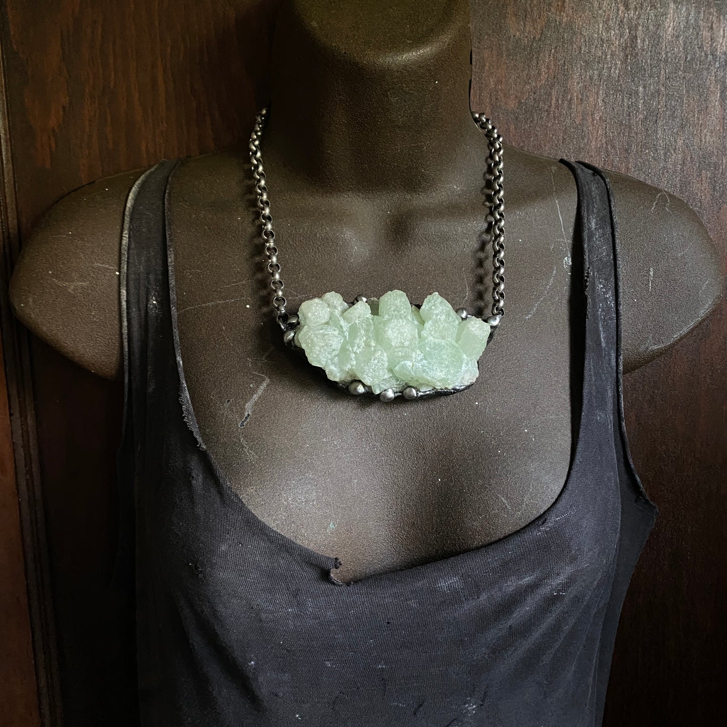 Gumdrops~ Green Apophylite Cluster Necklace