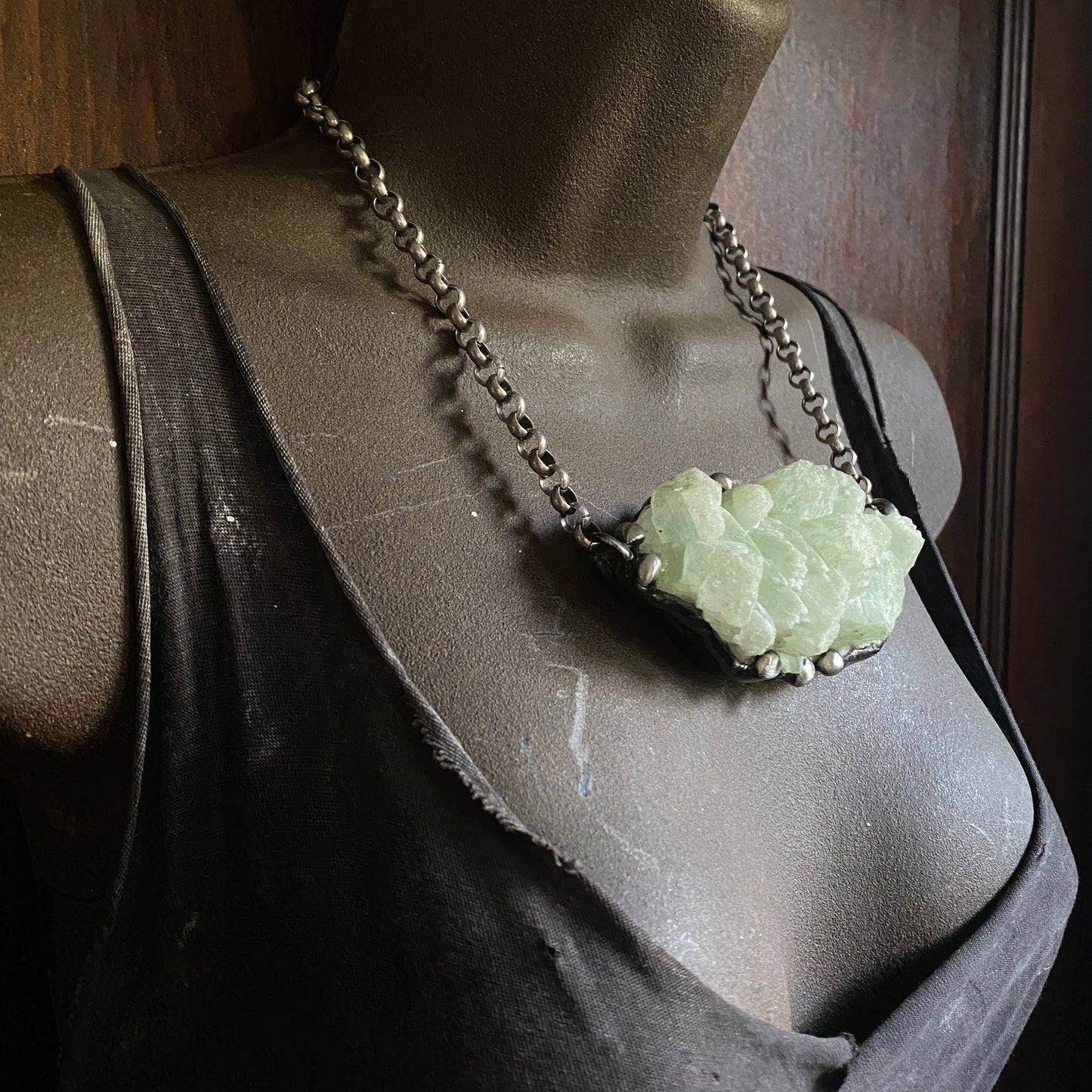 Gumdrops~ Green Apophylite Cluster Necklace