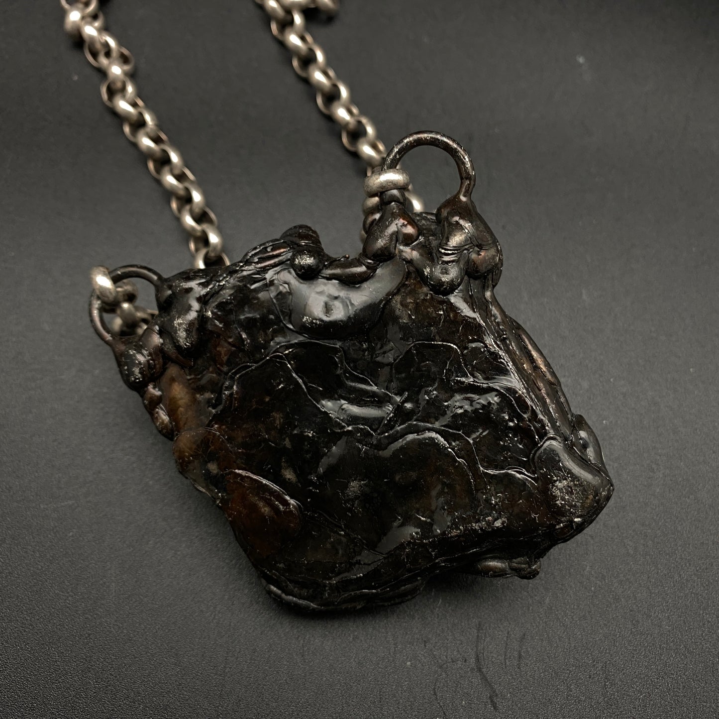 Pink ~ Dolomite with Pyrite Cluster Necklace