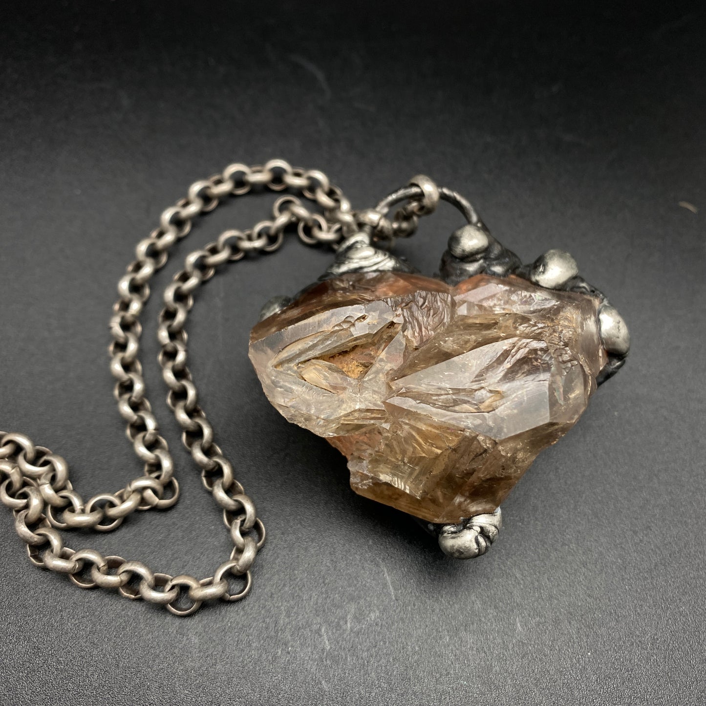 Forever ~ Smoky Herkimer Cluster Necklace