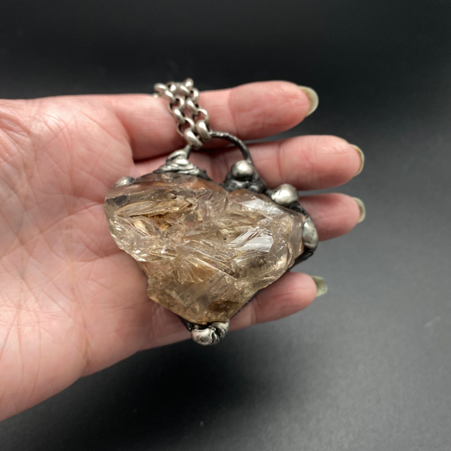 Forever ~ Smoky Herkimer Cluster Necklace