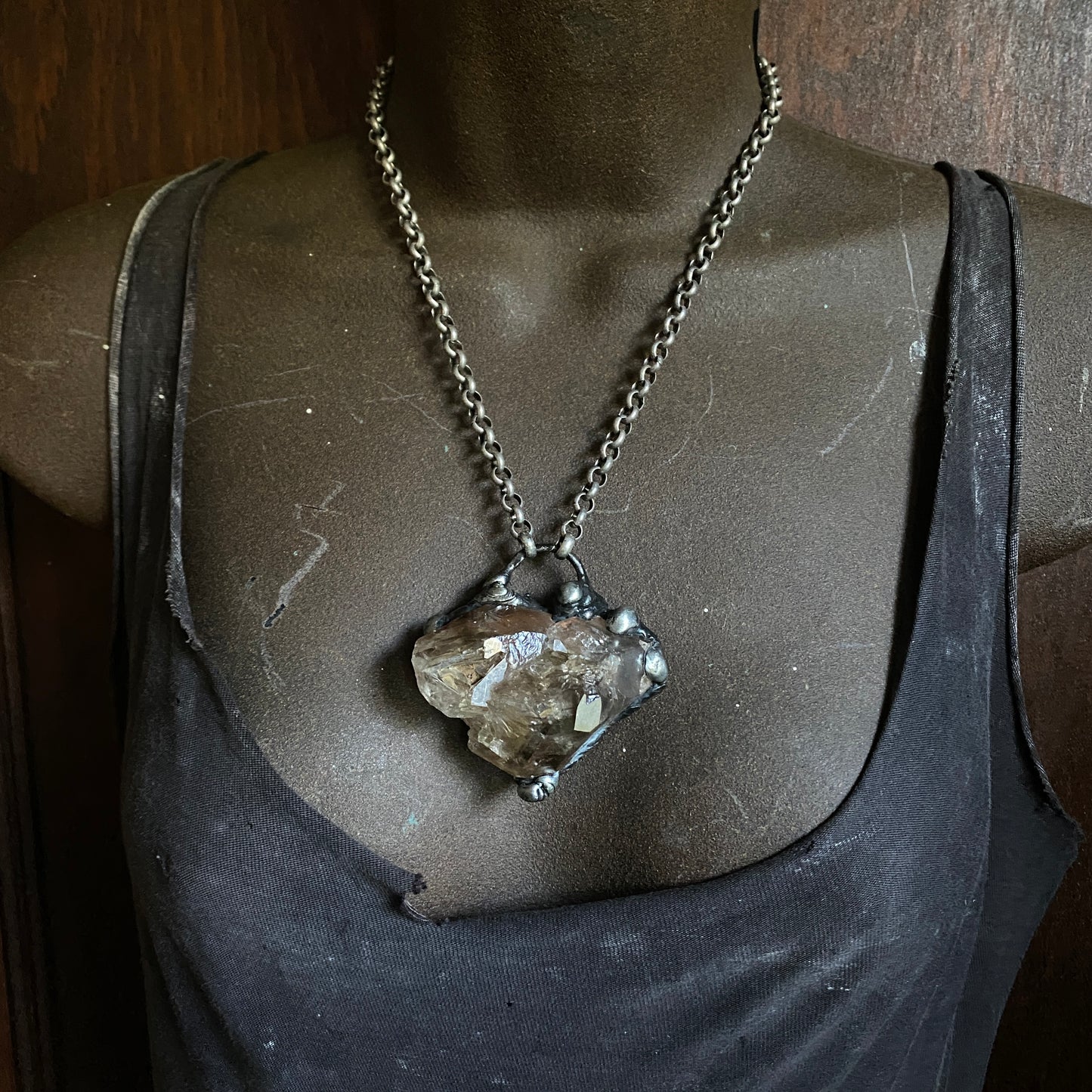 Forever ~ Smoky Herkimer Cluster Necklace