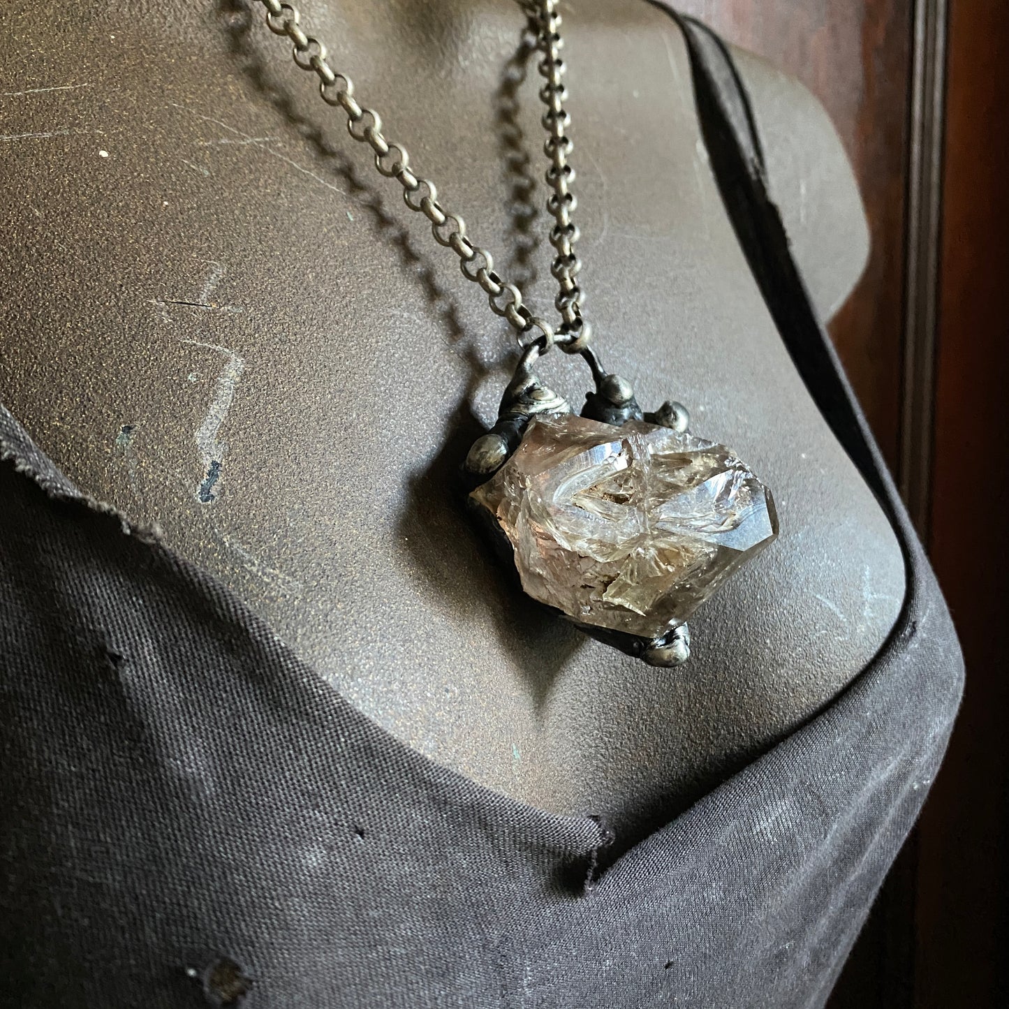 Forever ~ Smoky Herkimer Cluster Necklace