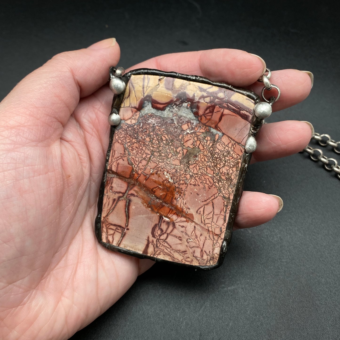 Desert Walk ~ Landscape Style Jasper Necklace ~ Reversible