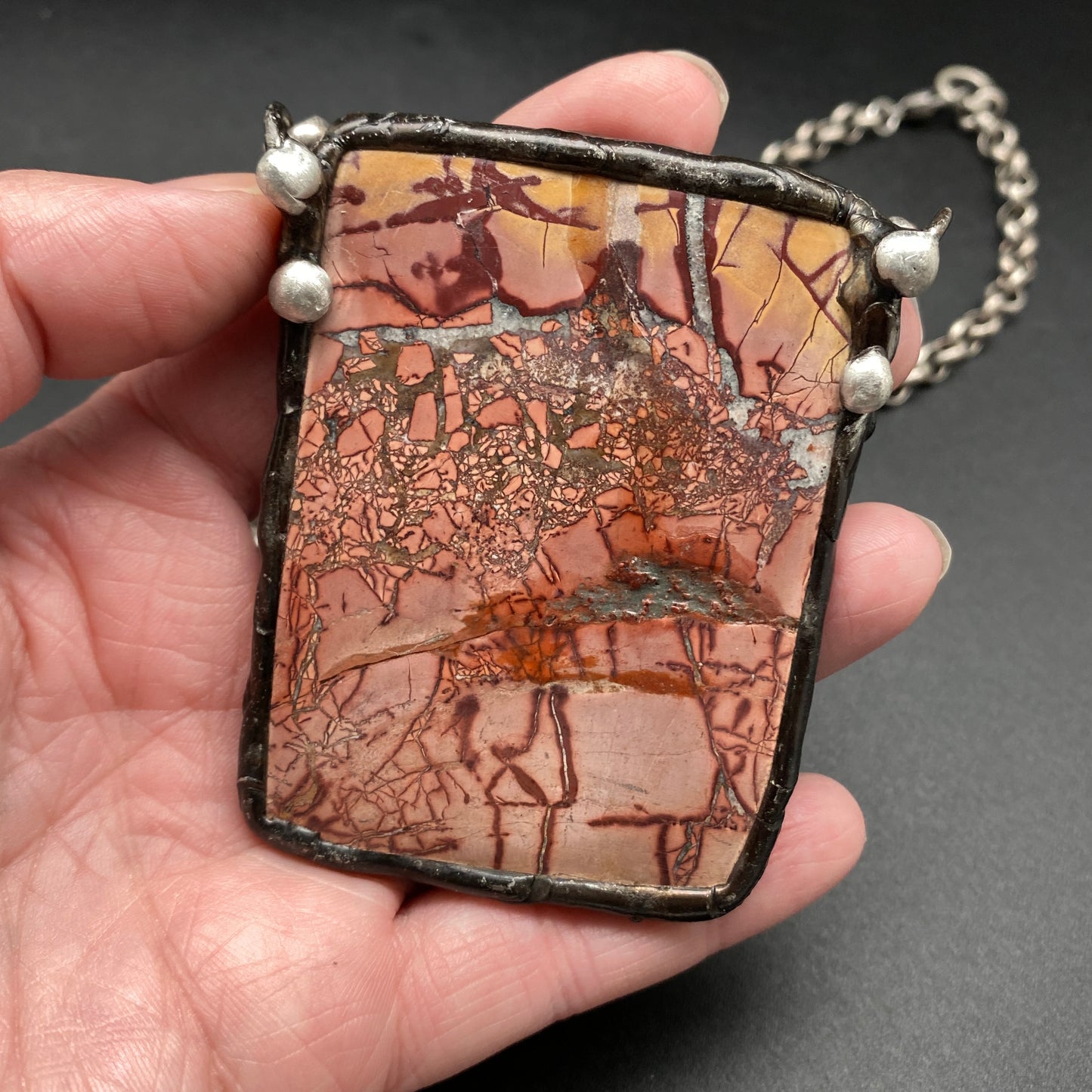 Desert Walk ~ Landscape Style Jasper Necklace ~ Reversible