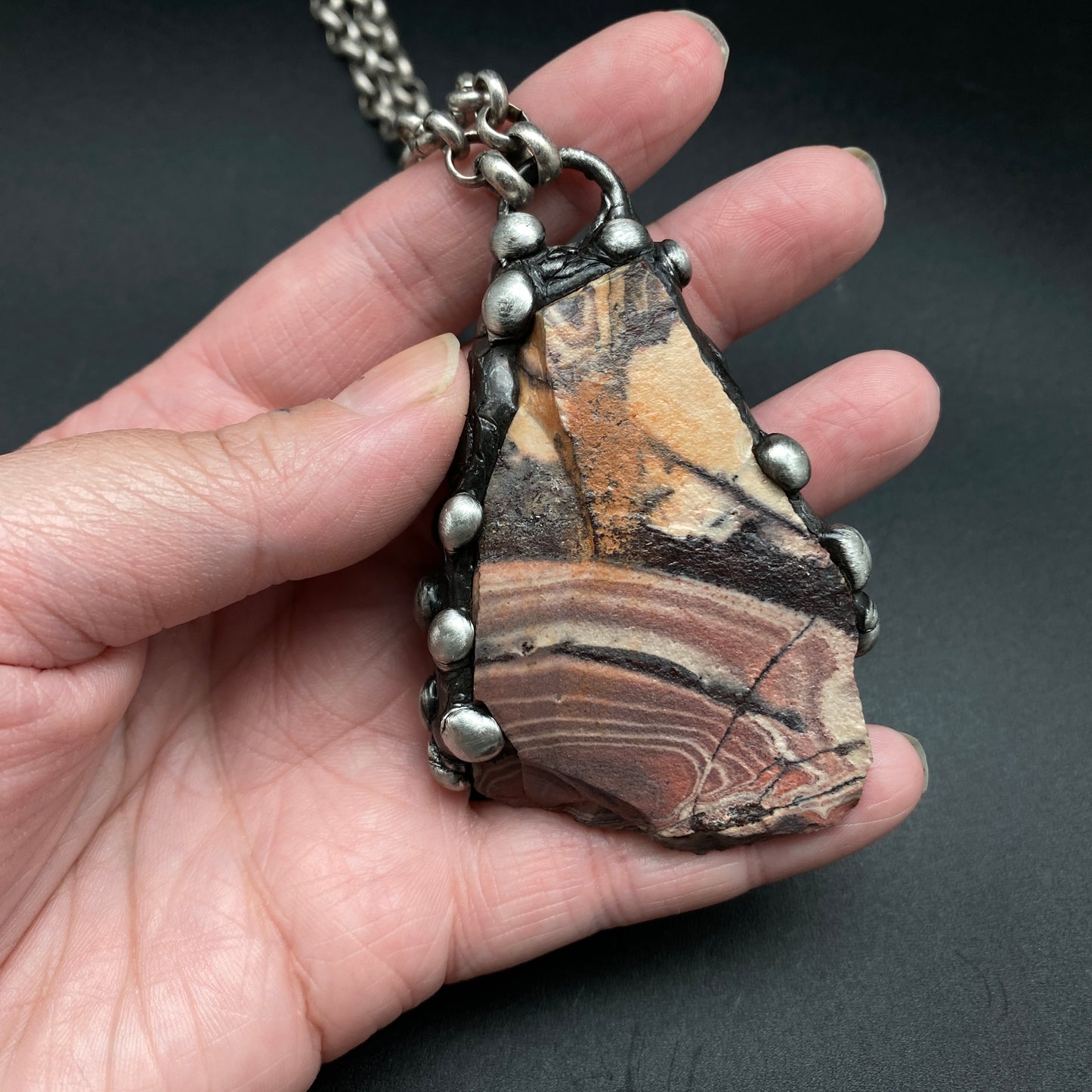 Layers ~ Bacon Agate Necklace