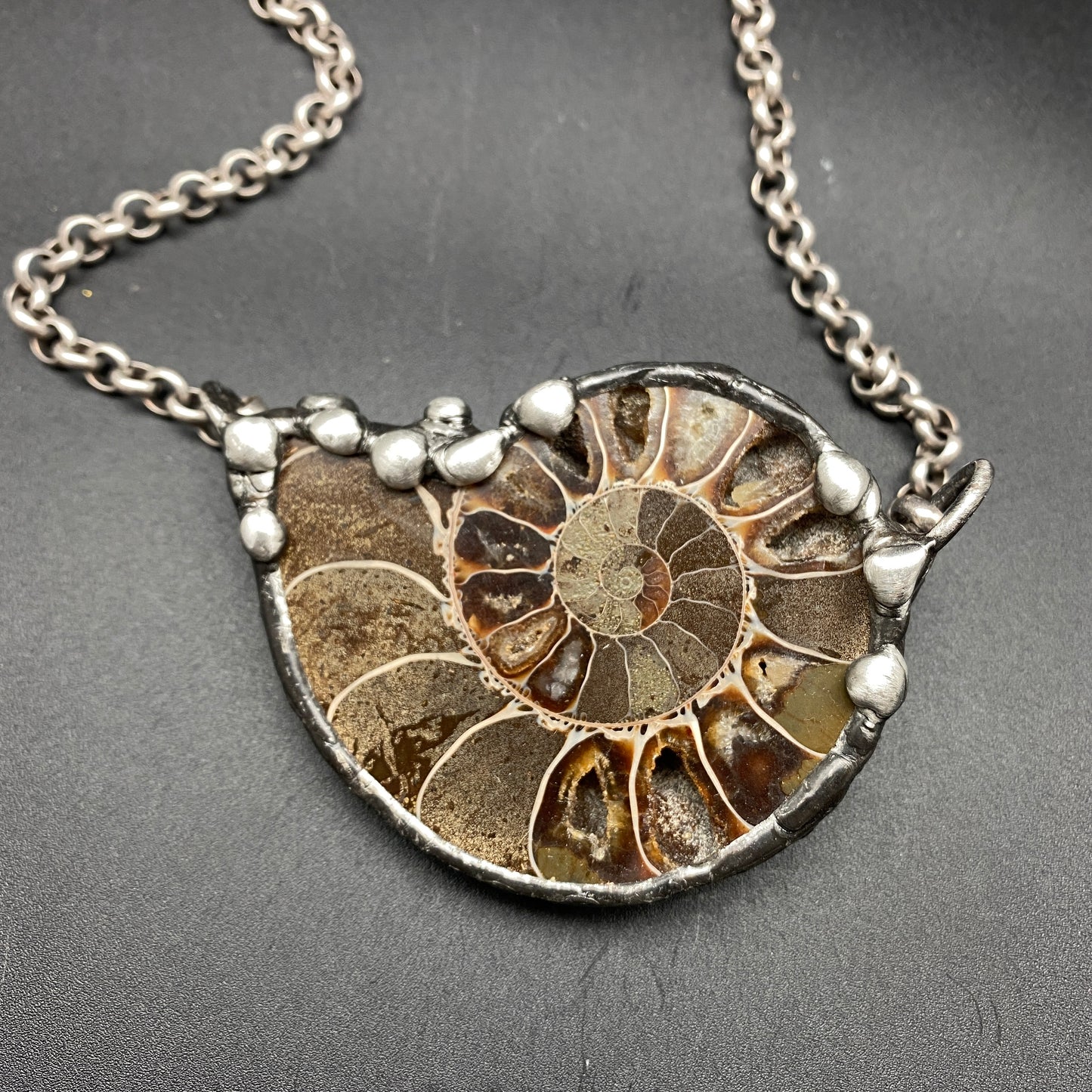 Fibonacci ~ Fossil Ammonite Necklace