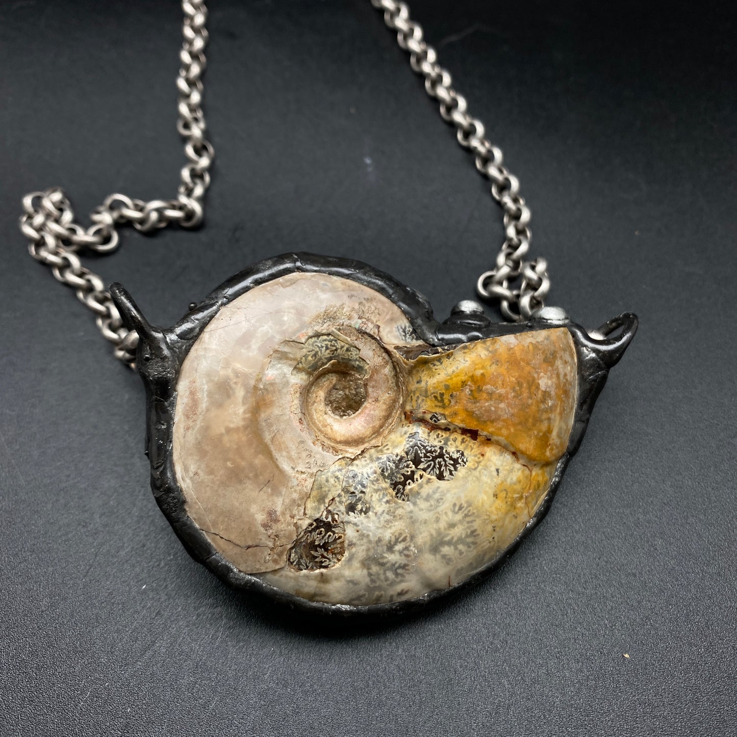 Fibonacci ~ Fossil Ammonite Necklace
