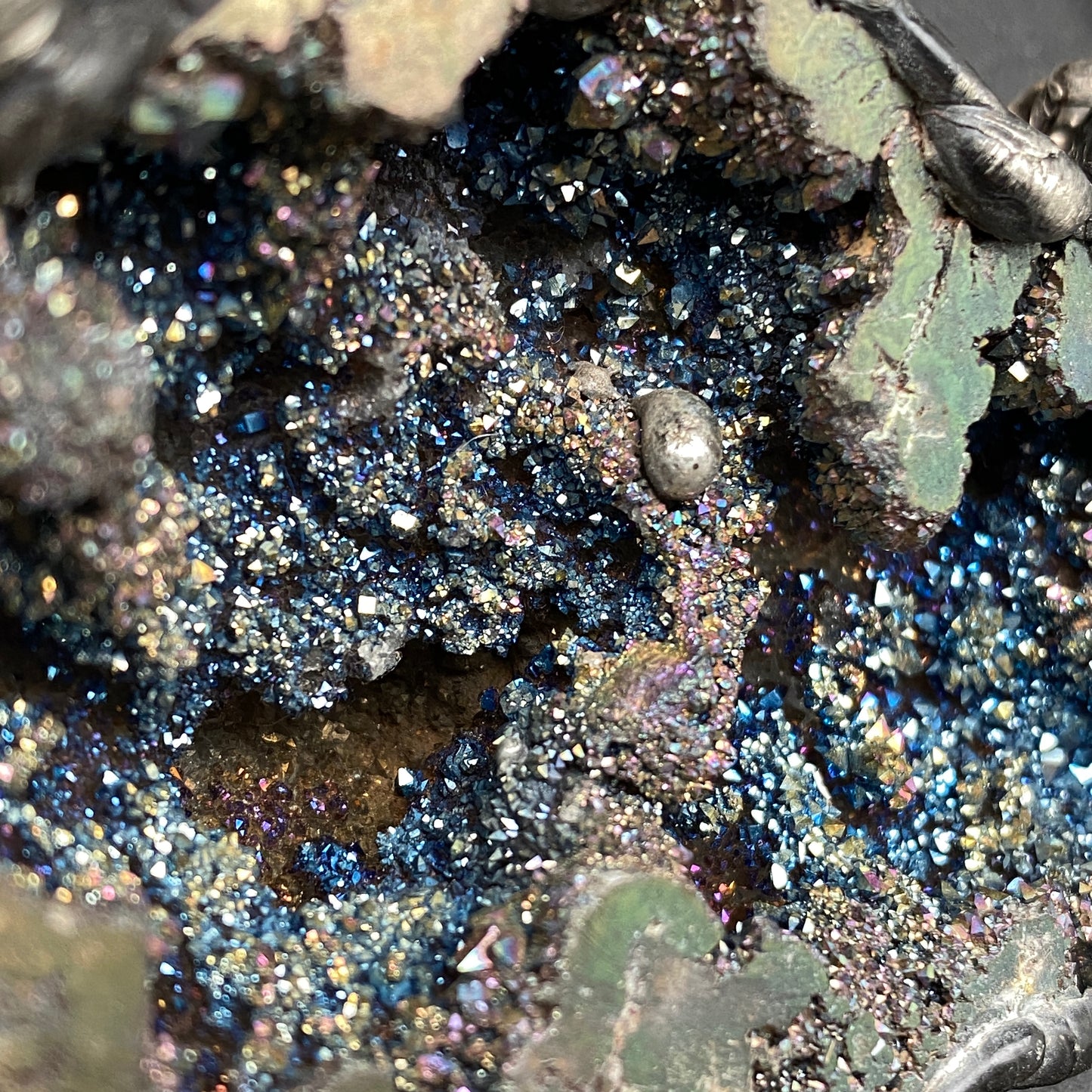 Orbits ~ Titanium Quartz Geode Necklace
