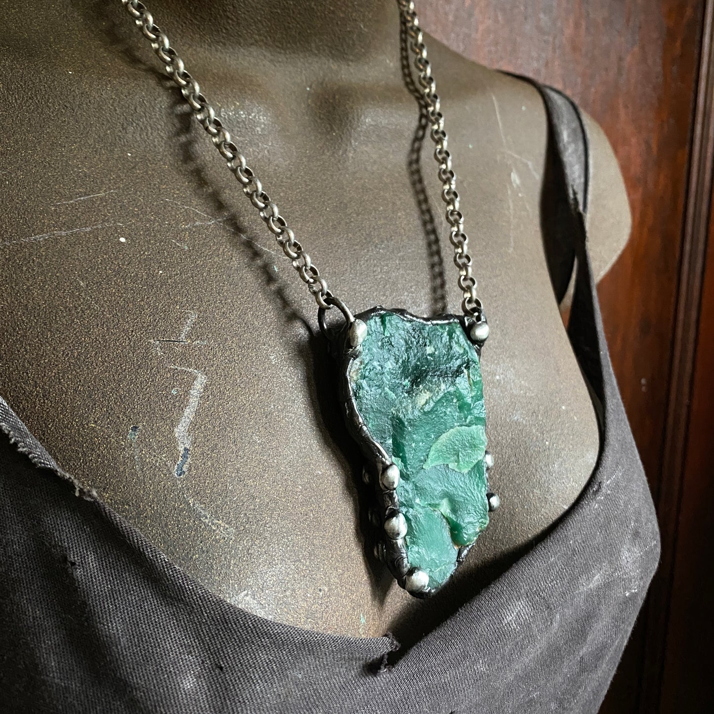 Cenote ~ Raw Jadeite Necklace