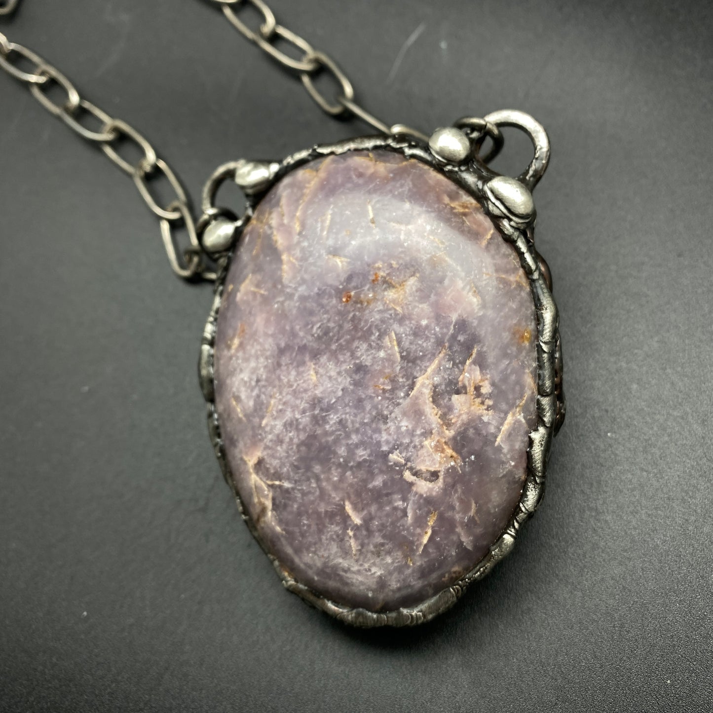 Mirrora ~ XL Lepidolite Orb Necklace