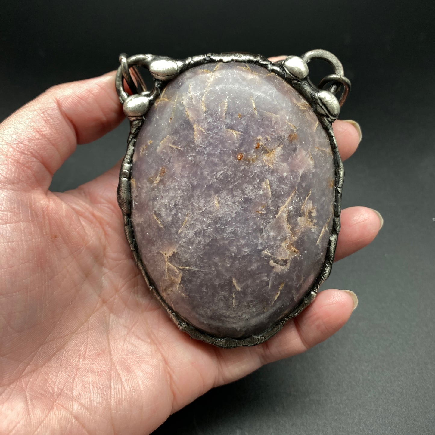 Mirrora ~ XL Lepidolite Orb Necklace