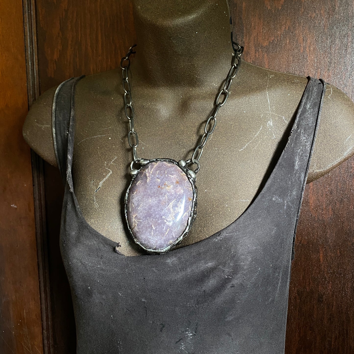 Mirrora ~ XL Lepidolite Orb Necklace