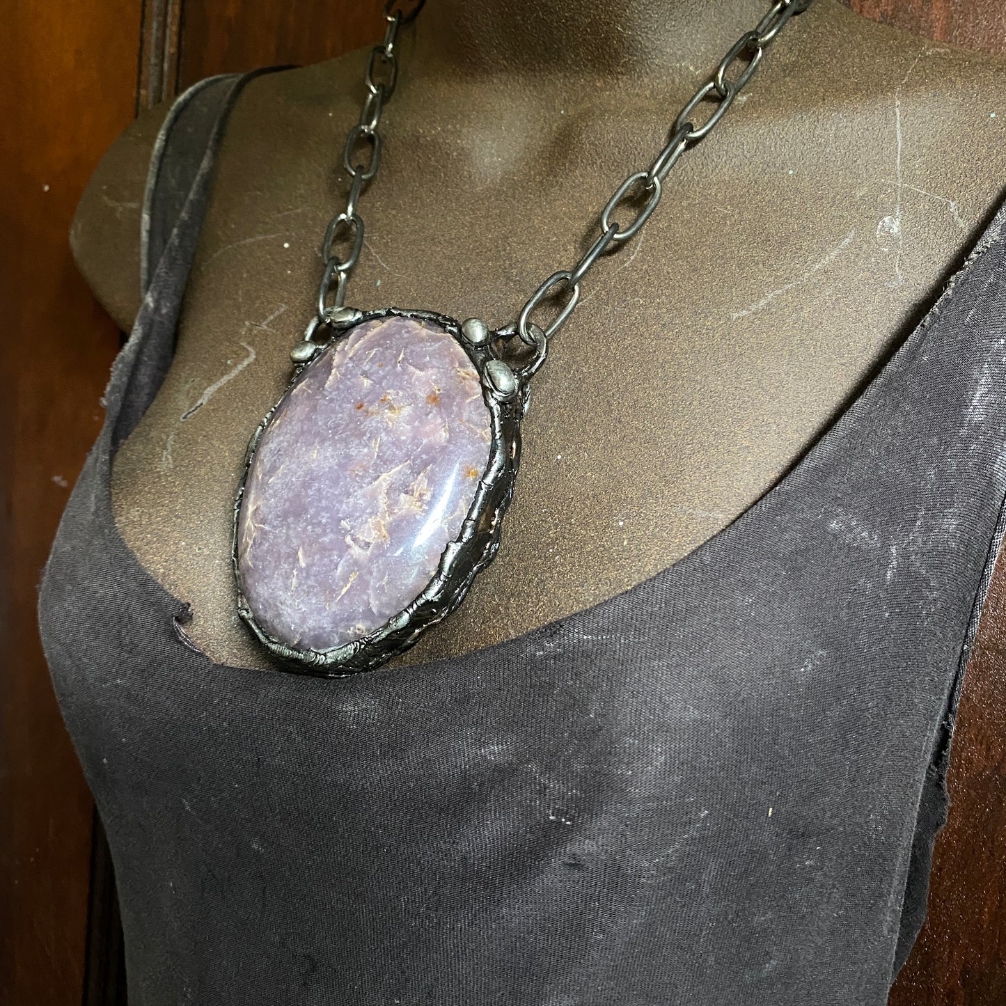Mirrora ~ XL Lepidolite Orb Necklace