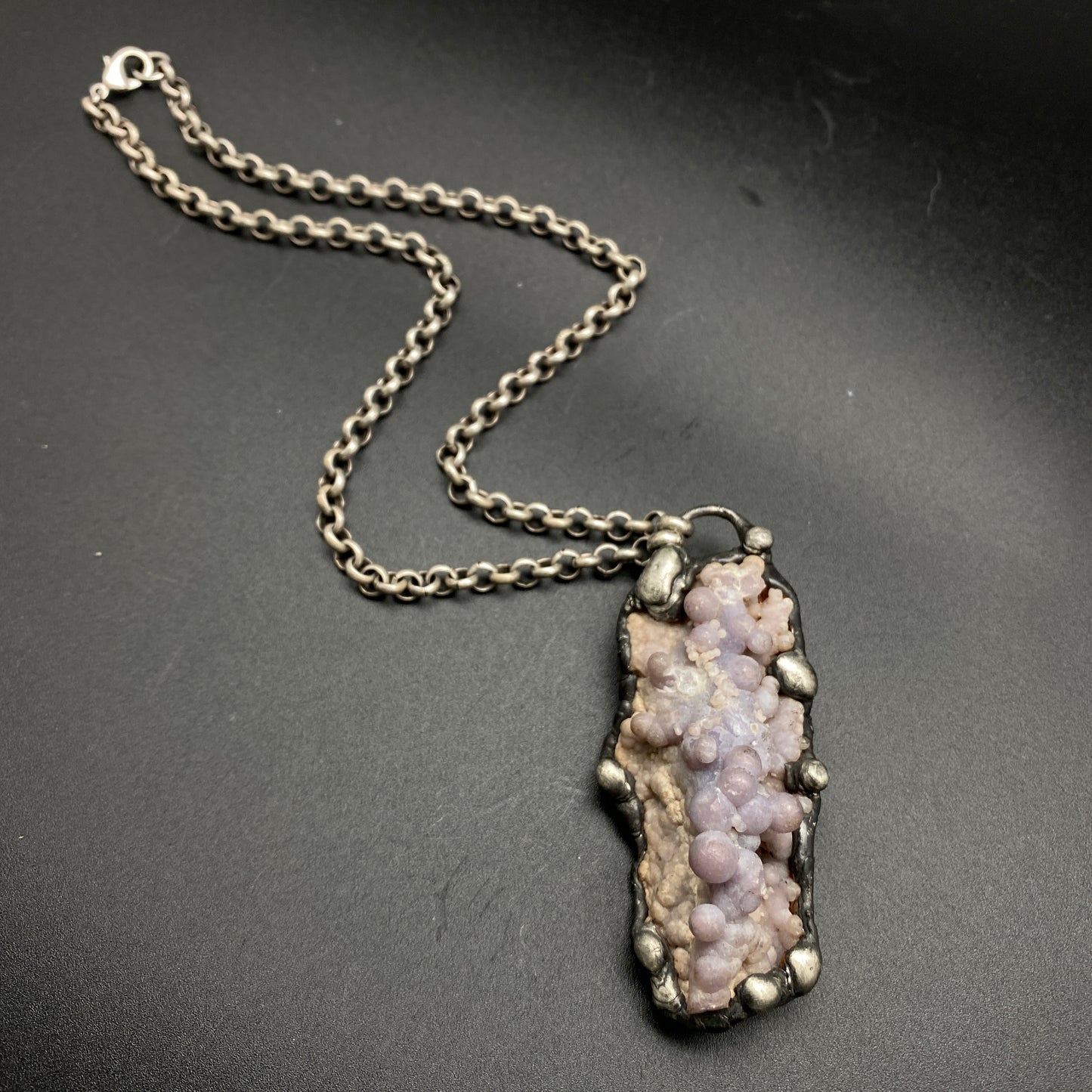 Juice ~ Purple Grape Agate Cluster Necklace