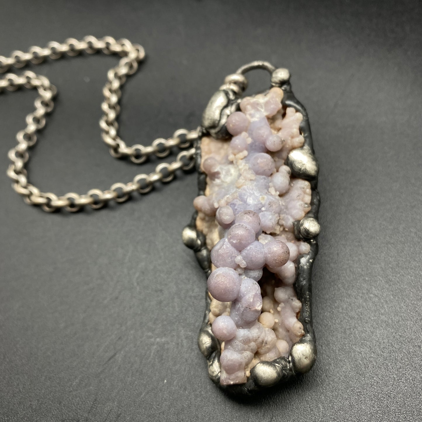 Juice ~ Purple Grape Agate Cluster Necklace