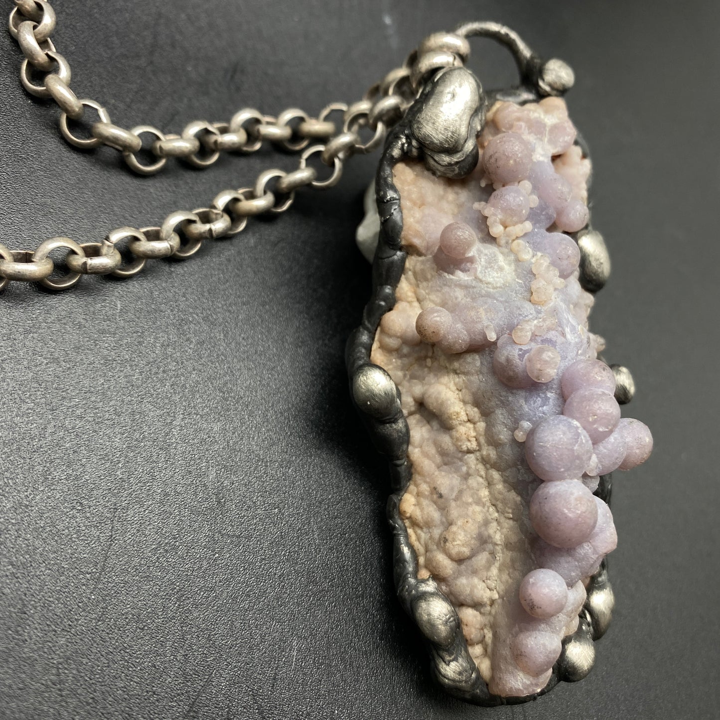Juice ~ Purple Grape Agate Cluster Necklace
