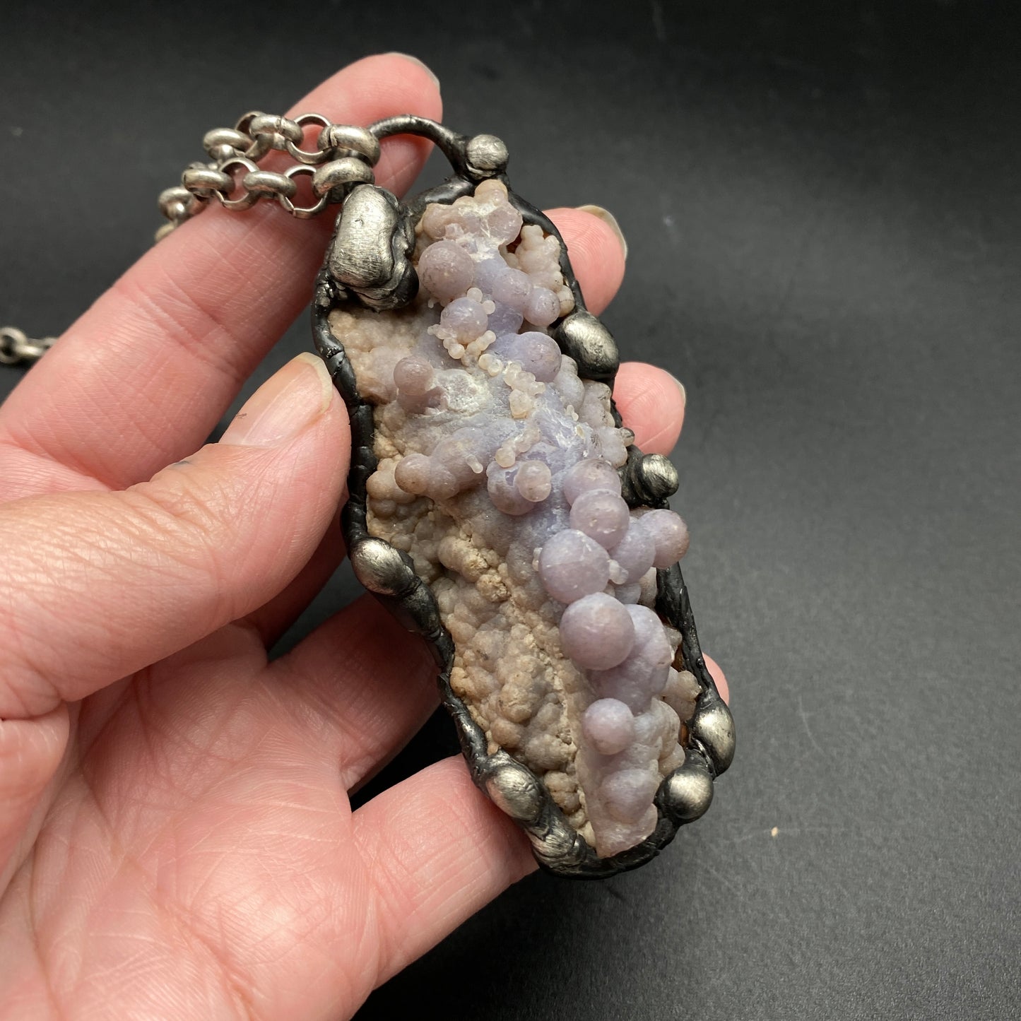Juice ~ Purple Grape Agate Cluster Necklace