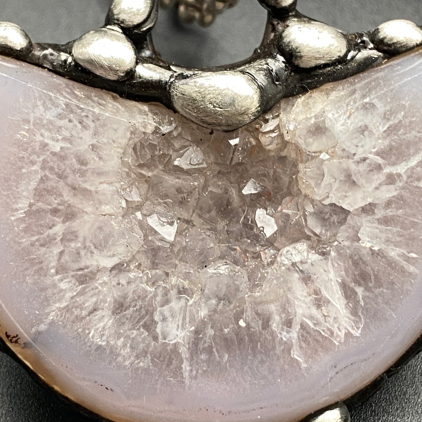 Luna ~ Half Moon Crystal Agate Necklace