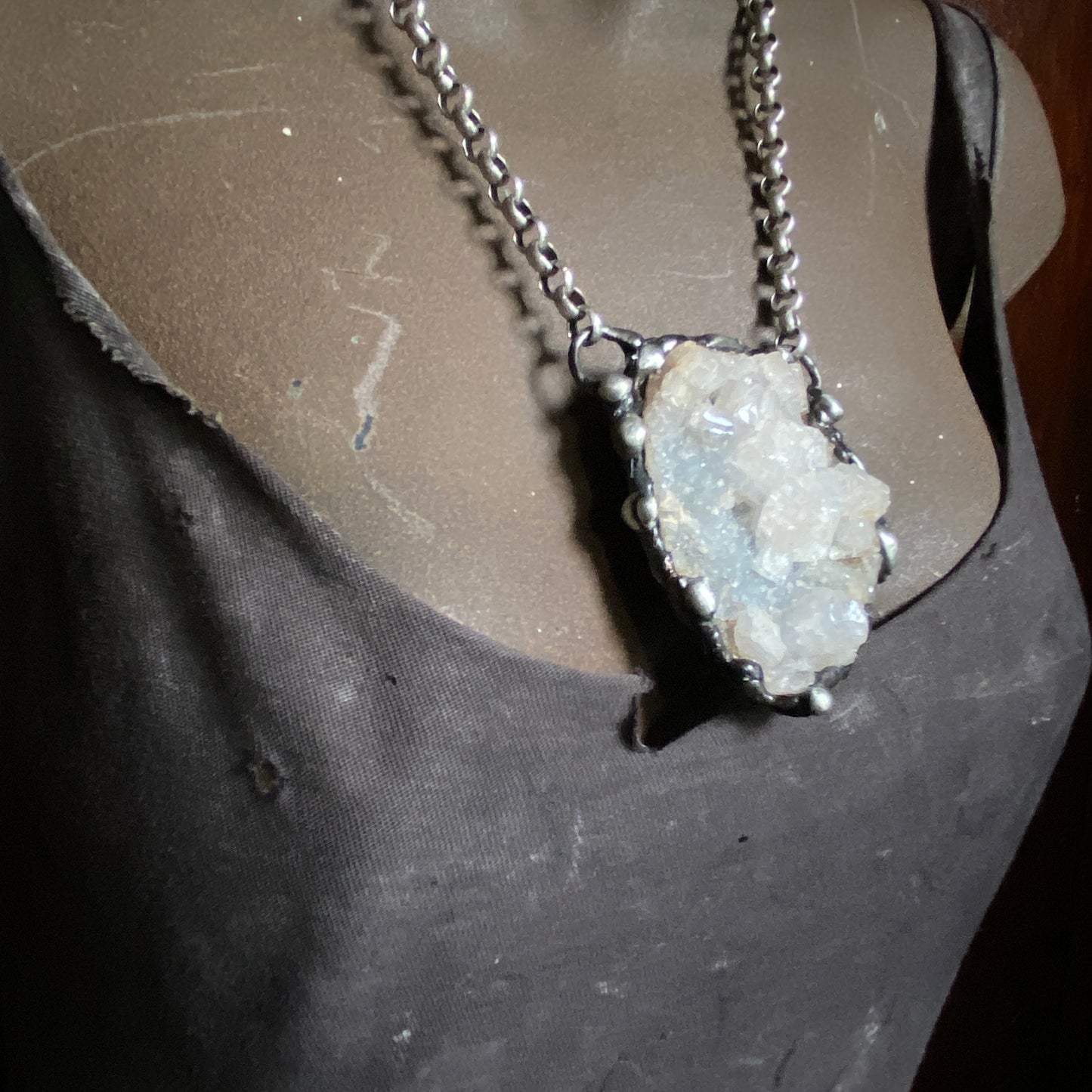 In The Clouds ~ Chalcedony & Apophylite Necklace