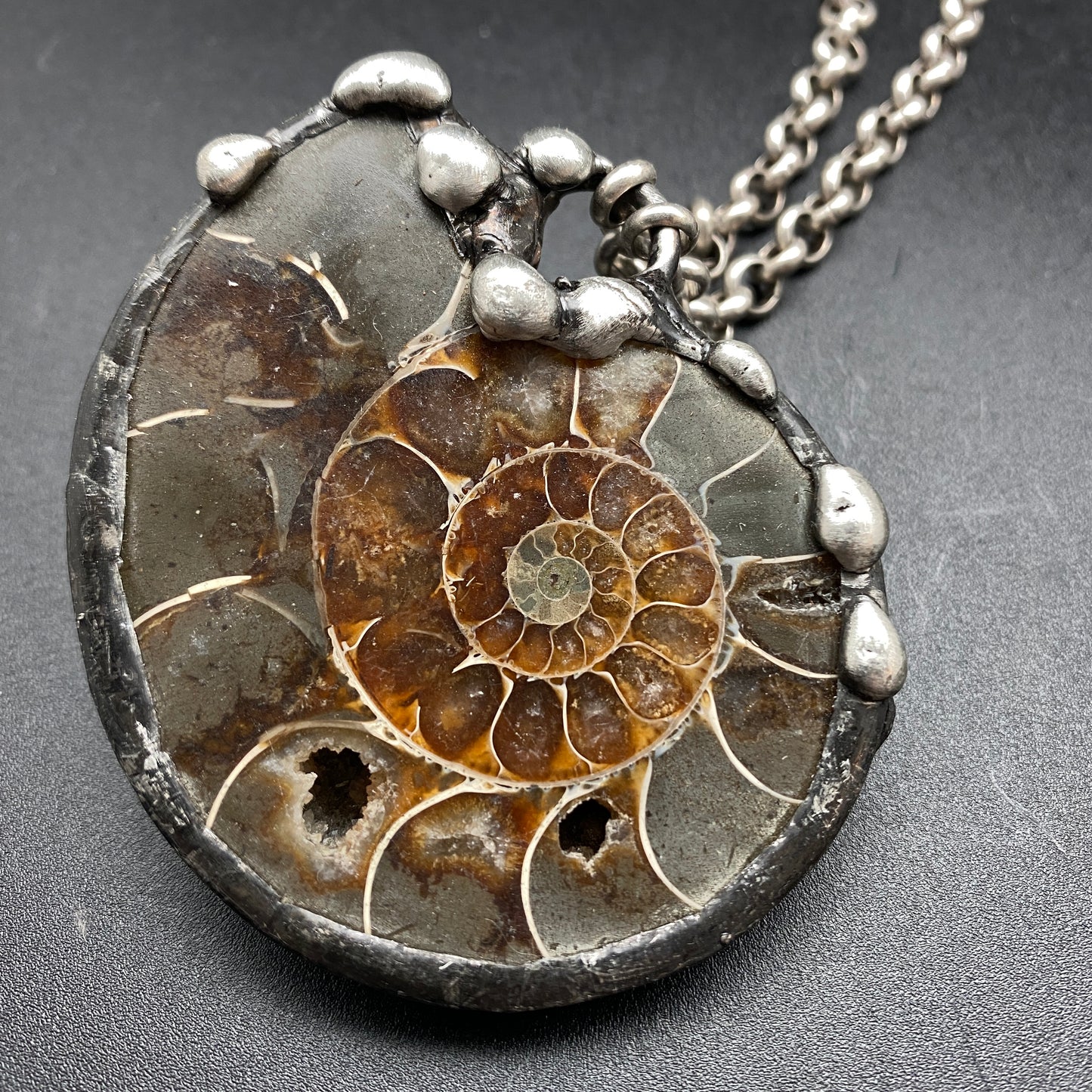Fibonacci ~ Fossil Ammonite Necklace
