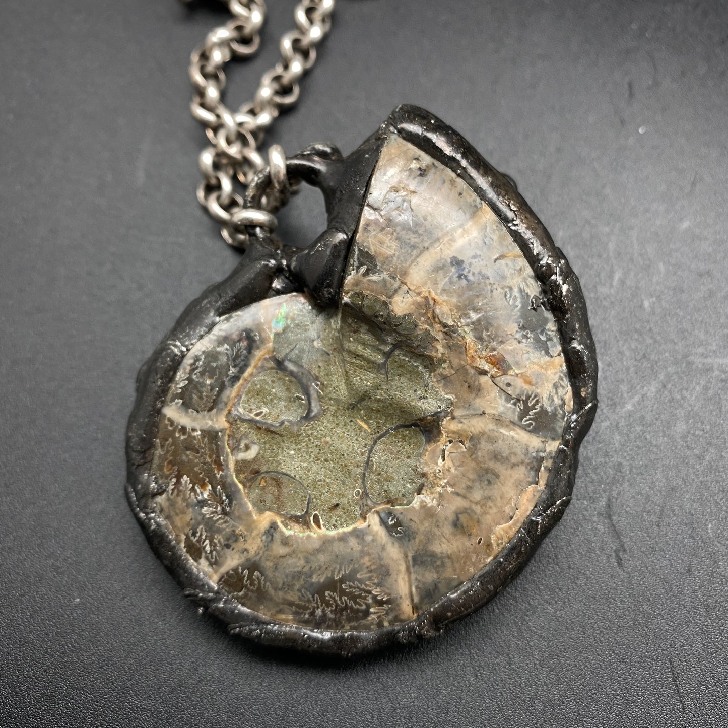Fibonacci ~ Fossil Ammonite Necklace