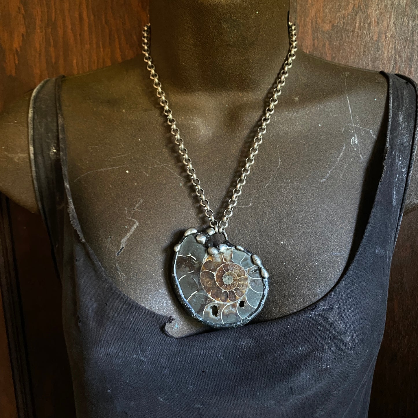 Fibonacci ~ Fossil Ammonite Necklace