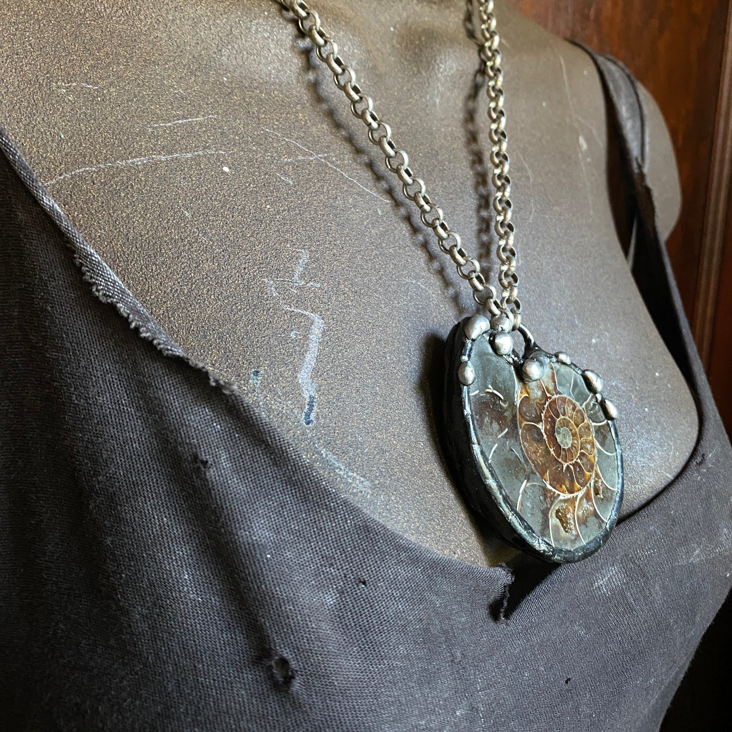 Fibonacci ~ Fossil Ammonite Necklace