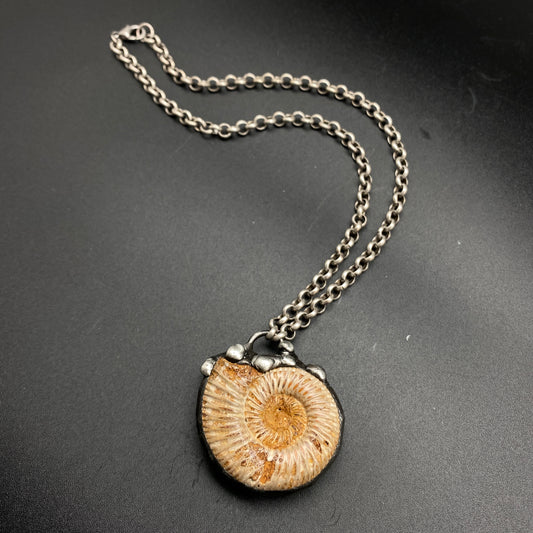 Fibonacci ~ Moroccan Fossil Ammonite Necklace