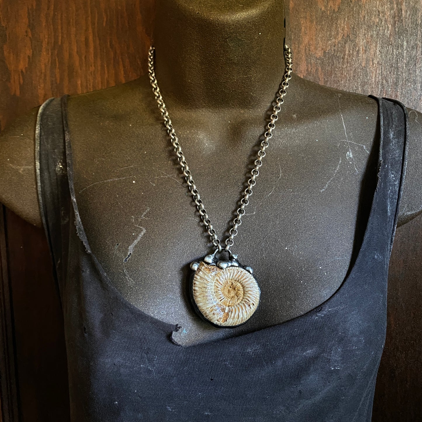Fibonacci ~ Moroccan Fossil Ammonite Necklace