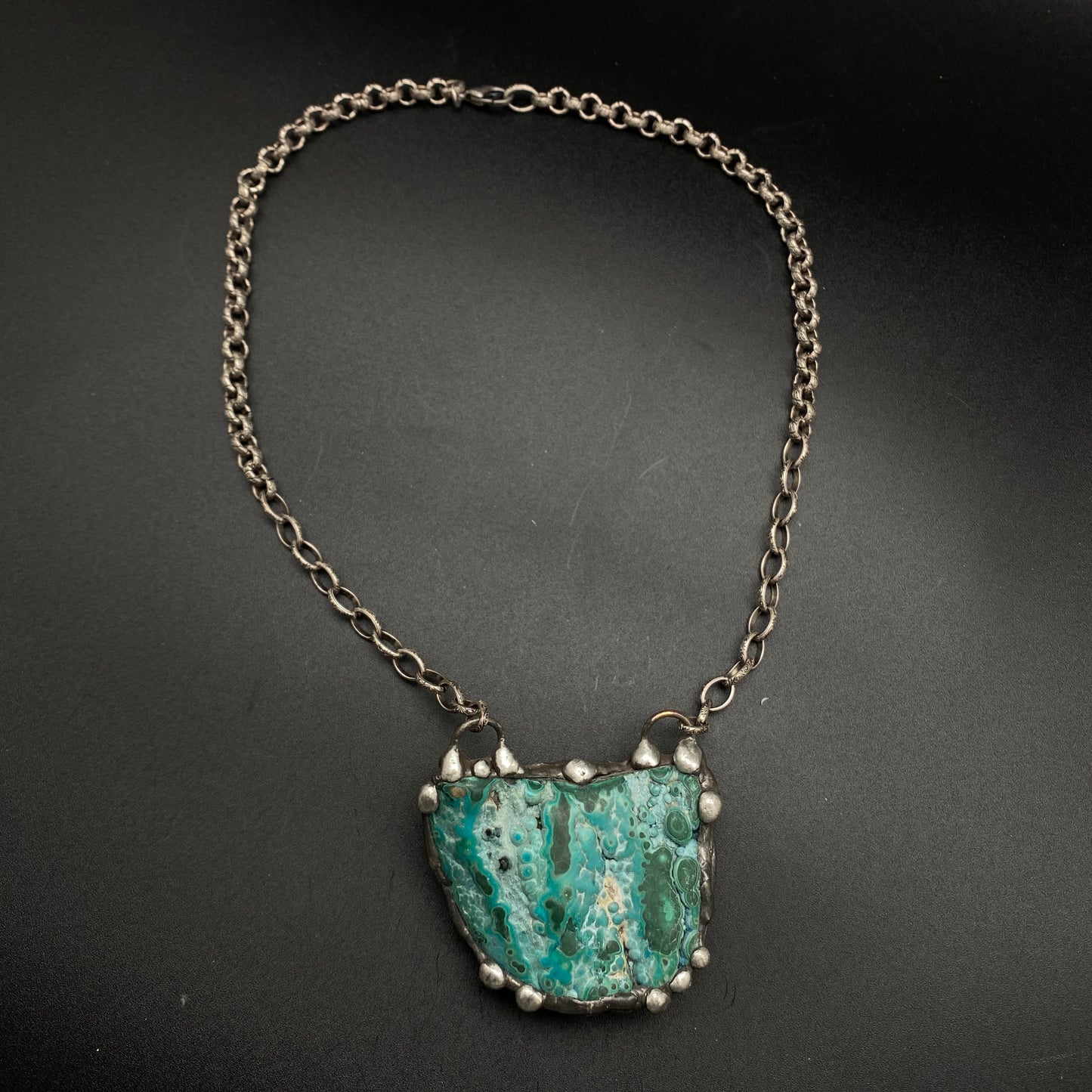 Primordial ~ Botryoidal Chrysocolla Malachite Necklace