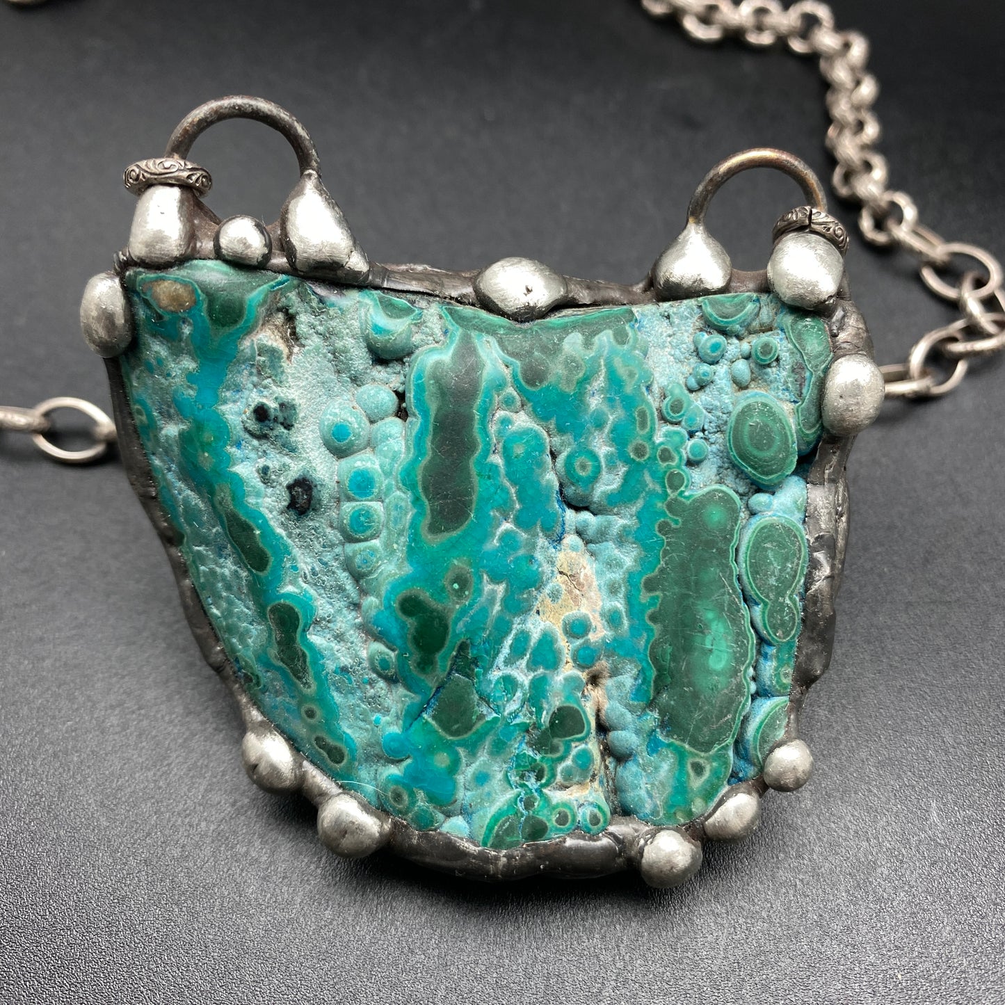 Primordial ~ Botryoidal Chrysocolla Malachite Necklace